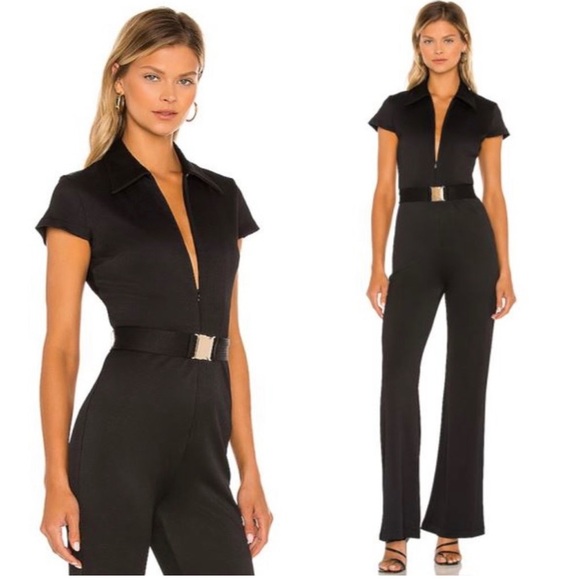 Amanda Uprichard | NEW Walker Collared Front Zip Jumpsuit in Black Size M - Picture 5 of 5